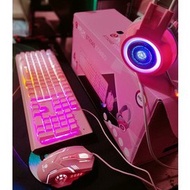 （Ready Stock)✖✣INPLAY STX540 combo 4in1 Game set Membrane keyboard mouse headset mouse pad [pink/whi