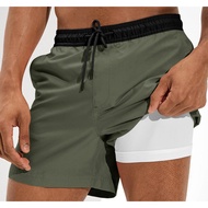 (Local) Men Swim Shorts Board Shorts Swim wear with Inner Lining 2in1 for Water Sports Beach