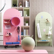 Rak Papan Peg Mobile solid wood pegboard board rak living room storage hole board storage rack parti