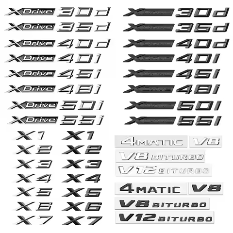 3D Xdrive 20d 30d 35d 40d 50d 20i 25i 30i Car Fender Emblem Trunk Badge Sticker For BMW M X1 X3 X4 X