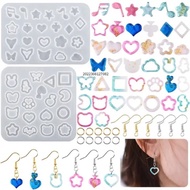 Cetakan Resin Melody Melodi DIY Ear Ring Mini Gantungan Kunci Aneka Bentuk Bunga Bintang Love Cetaka