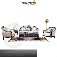 ชุดโซฟาหลุยส์ 4ชิ้น (3+2+1ที่นั่ง+โต๊ะกลาง) Black Platinum Series รุ่น TSF-LV-SET Calypso-I [Pick Co