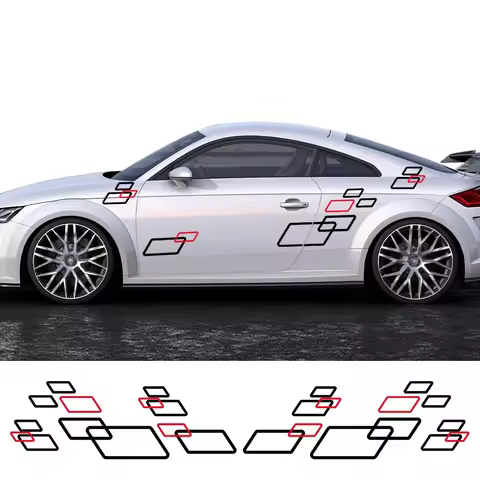 Car Side Body Sticker Graphics Vinyl Decals Square Creative Decor Auto Accessories For Audi TT 8N MK