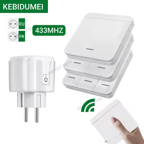 433MHz Wireless Socket Remote Control Switch EU FR Plug 230V 220V 16A 86 Wireless Wall Switch with B