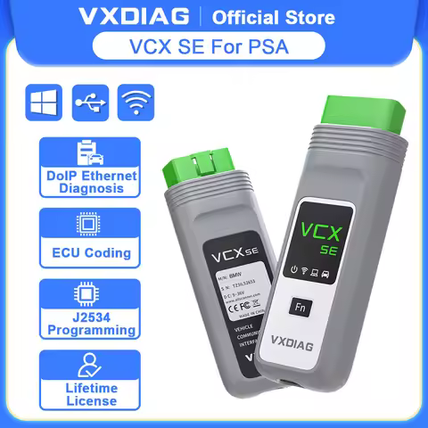 VXDIAG VCX SE for PSA for Peugeot Diagnostic Tool for Citroen OBD2 Scanner Code Reader ECU Coding Pr