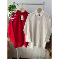 KEMEJA PUTIH MERAH Chaloem Red And White mini kimi Shirt