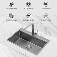 ST&amp;💘JOMOO（JOMOO）Nano Sink Handmade Large Single Sink Kitchen304Stainless Steel Thickened Vegetable Washing Bowl Sink Z4T