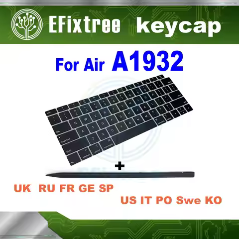 Laptop Keycap For Macbook Air 13" A1932 Keyboard Key Cap US UK Spain Russian French DE Layout 2019 Y