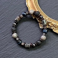 藍虎眼 黑膽石 麥飯石 火山岩 火焰石 椰殼 個性鋼手鍊 客製化