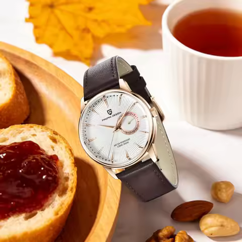 PAGANI DESIGN Elegant Men's Quartz Watch Avant-Garde Fashion Gentleman Fan Leather Strap Vh65 Moveme