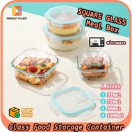 Square/Rectanglular Microwave Heat Resistant Borosilicate Glass Container Food Storage Lunch Box Anti Leak Tupperware