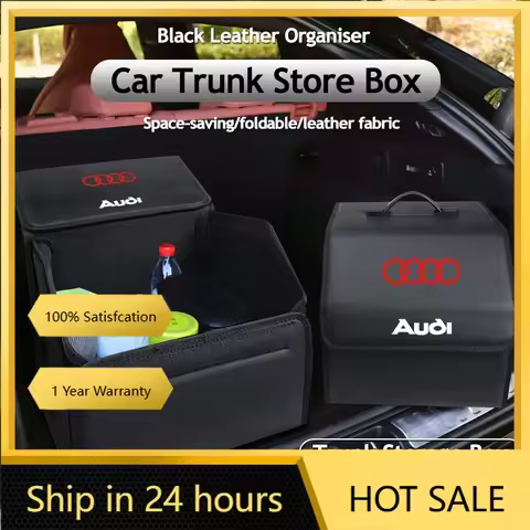 2025 Hot Car Leather Organizer Bag Foldable Trip Storage Box For Audi A1 A2 A3 A4 A5 A6 A7 A8 Q1 Q2 