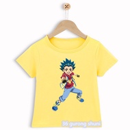 newly children's clothes tshirt Cool Beyblade Burst Evolution anime print boys t-shirts cartoon boys clothes summer yellow Hip hop tops