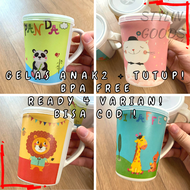 GELAS / CANGKIR ANAK BPA FREE BAHAN MELAMINE KARAKTER HEWAN LUCU UNIK PREMIUM QUALITY READY COD