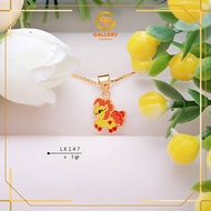 GENUINE GOLD PENDANTS 6K (300) AND 8K (375) CURLY UNICORN PONY CHILDREN'S PENDANTS IN VARIOUS COLORS