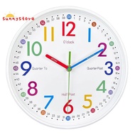 Wall Clock for Kids Silent Colorful Teaching Time Clock for Kids Room, Classroom, School Playroom