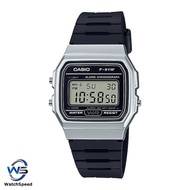 Casio Black Rubber Strap Silver Plated Case Casual Digital Watch F-91WM-7A