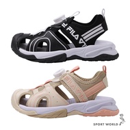 FILA Sandals Children's Shoes Knob Black White/Milk Tea [Sports World] 2-S434Y-011/2-S434Y-772