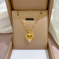 18k Saudi Gold Pawnable Legit Necklace Korean Love Necklace Girlfriend Birthday Gift Pawnable Nasasangla