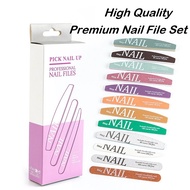 12 Pcs/Box 80 100 150 180 220 Grit Nail File Moon Style Nail Polish File Set Professional Nails File