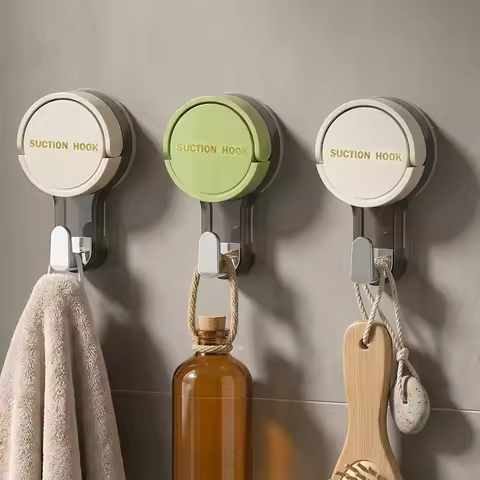 1-10pcs Suction Cup Hook Reusable Stronge Vacuum Bathroom Suction Cup Hooks Waterproof Easy Removabl