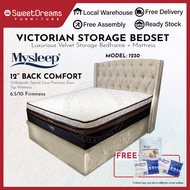 Victorian Bed Frame 1230 | Frame + 12" Mattress Bundle Package | Single/Super Single/Queen/King Storage Bed | Divan Bed