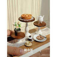 12Black Walnut Dessert Stand Dollhouse6cake serving tray blythe Xiaobu Miniature Bakery Scene Props