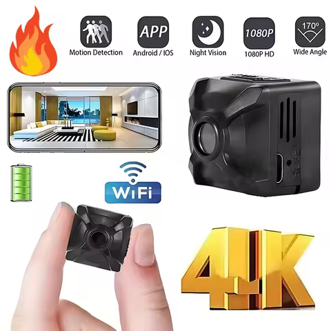 New X5 4K Wireless Camera Mini WiFi IP/AP Remote Monitor Rechargeable Battery Motion Detection Porta