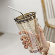 Northern Lights Ins Straw Glass Cup Large Capacity Household Water Cup Good-looking Coffee Student Cup/Reusable Transparent Starbucks Tumbler Cups straw Cup
