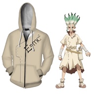 Dr.STONE Lshigami Senku Cosplay 3D Printed Hoodie Zip Up Jacket