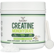 Creatine Monohydrate Powder 1.1lbs (100 Serings of 5 Grams Each) - No Fillers, egan Safe, Non-GMO, G