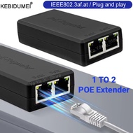 Gigabit 2 Port POE Extender IEEE 802.3af/at PoE+ Standard 100/1000Mbps POE Repeater for PoE Switch C