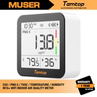 Temtop M10+ 6-in-1 CO2, PM2.5, VOC Detection, Air Quality Monitor, Measure Home Air Quality, with Ap