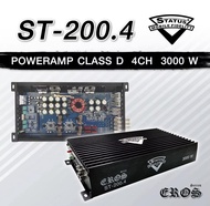 เพาเวอร์แอมป์ใหม่ 2024 STATUS รุ่น ST200.4 Class D 4 channel อัพเกรต งานดีไซน์สวยกำลังวัตต์เต็มเสียง