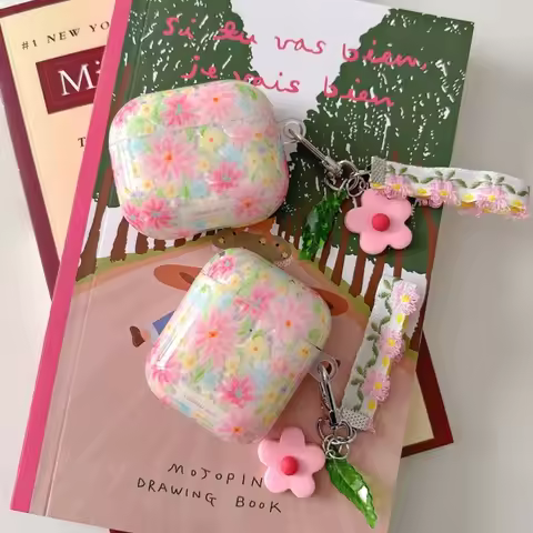 Aesthetic Flower 3D Pendant Earphone Case For Air Pods Pro 2 Wireless Bluetooth Charging Box For Air