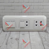 3-Way Switch + Panasonic Wide 3-Way UniversalStop Kontak