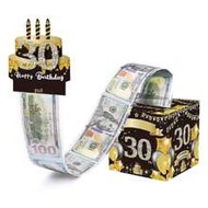 16/18/21/30-70th Birthday Money Gift Box For Cash Pull, Happy Birthday Money Gift Boxes For Cash Wit