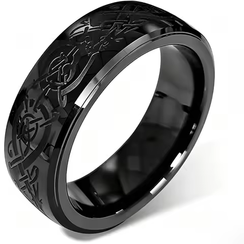 T5577 RFID 125kHz Chip Dragon Pattern Ceramic Ring Rewritable Clone EM4100 Cabinet Lock Key Cards