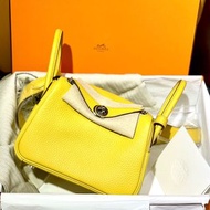 全新HERMES MINI LINDY一代 B4 SUN TC皮 陽光金銀 B STAMP #BRAND NEW #香榭站正品