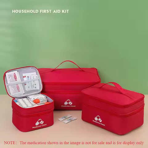 Home Travel First Aid Kit Double Layer Classification Storage Drug Sorting Bag Oxford Cloth Epidemic