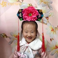 CURTES Hanfu Flower Headband, Sun Long Tassel Style Hair Hoop, Antique Hair Accessories Leaf Ancient Style Children Hair Bands Hanfu