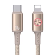 USAMS 30W USB C to Lightning Fast Charging Cable Aluminum Alloy Braided Data Cable Type-C to Lightni