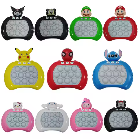 2025 Lilo & Stitch Quick Push Game Pop Up Fidget Bubble Electronic Pop it Pro Game Light AntiStress 