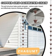 ZHAGUMT366HT Grain Rainwater Chain, Decorative Iron Rain Chain, Functional 2.6-Meter Downspout Split