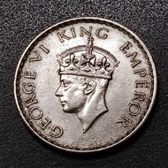 British India KG VI 1/4 Rupee Silver Coin 1940