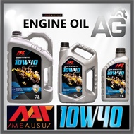 MEAUSU PREMIUM ENGINE OIL SAE SEMI SYNTHETIC 10W40 4L , 7L,  1L MIYAK HITAM 10W40