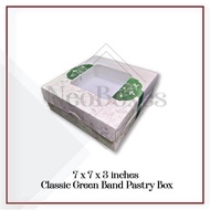 【packing shop] NeoBoxes 7x7x3 Classic Greenband Pastry Box 20s