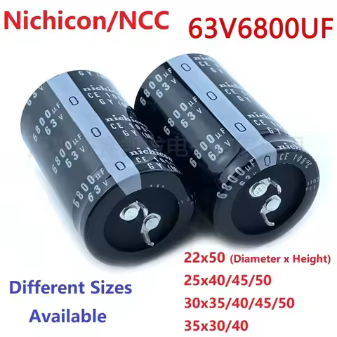 2Pcs/Lot Japan Nichicon/NCC 6800uF 63V 63V6800uF 22x50 25x40/45/50 30x35/40/45/50 35x30/40 Snap-in P