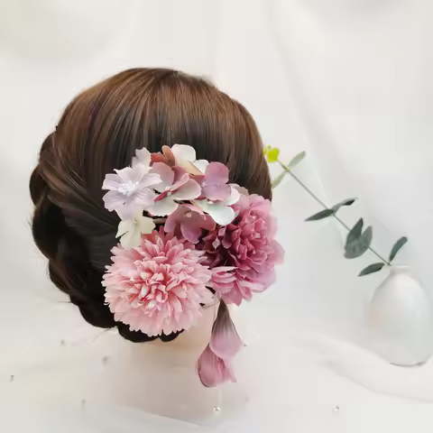 3Pcs Hanfu Hair Set - Tang Princess Style Hairpins with Hydrangea & Pearls, Elegant Wedding Hair Acc