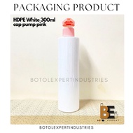 [READYSTOCK] HDPE WHITE 300ML CAP PUMP PINK, HDPE PLASTIC BOTTLE, SHOWER CREAM BOTTLE